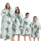Oversized Hoodie Blanket, Pumpkin Pattern, Fleece Fabric – Cozy Nights, Home Relaxation
