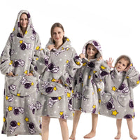 Oversized Hoodie Blanket, Pumpkin Pattern, Fleece Fabric – Cozy Nights, Home Relaxation