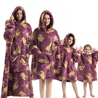 Oversized Hoodie Blanket, Pumpkin Pattern, Fleece Fabric – Cozy Nights, Home Relaxation