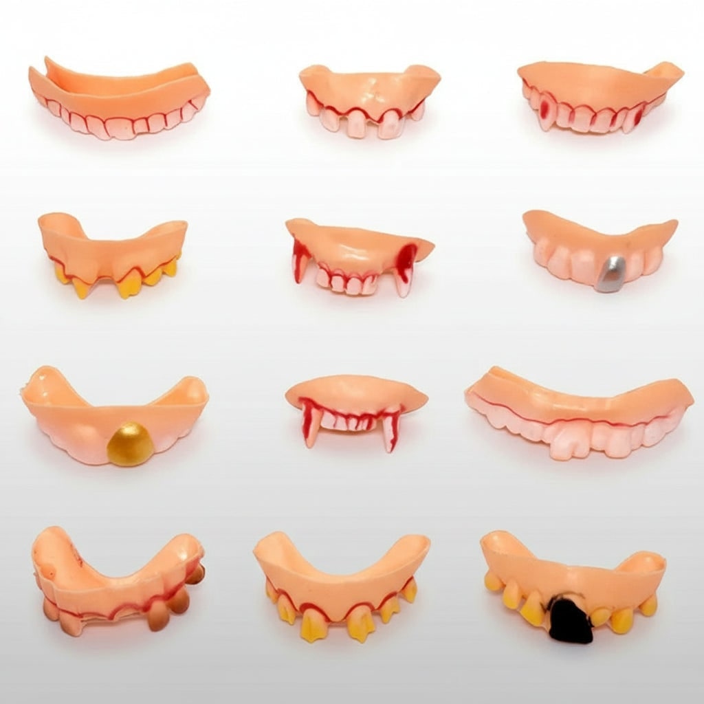 Partial Halloween Fake Teeth with Vampire Fangs – Parties, Costumes