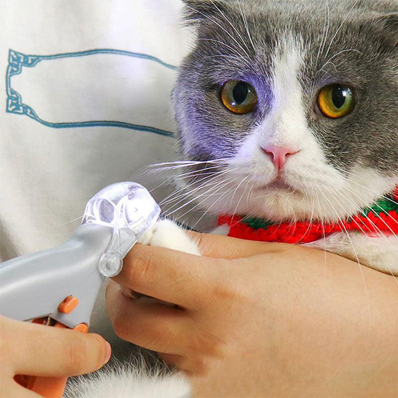 Pet Nail Clipper with LED Light & Protective Sensor – Grooming, Safe Trimming