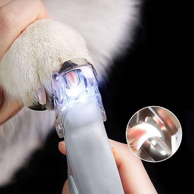 Pet Nail Clipper with LED Light & Protective Sensor – Grooming, Safe Trimming