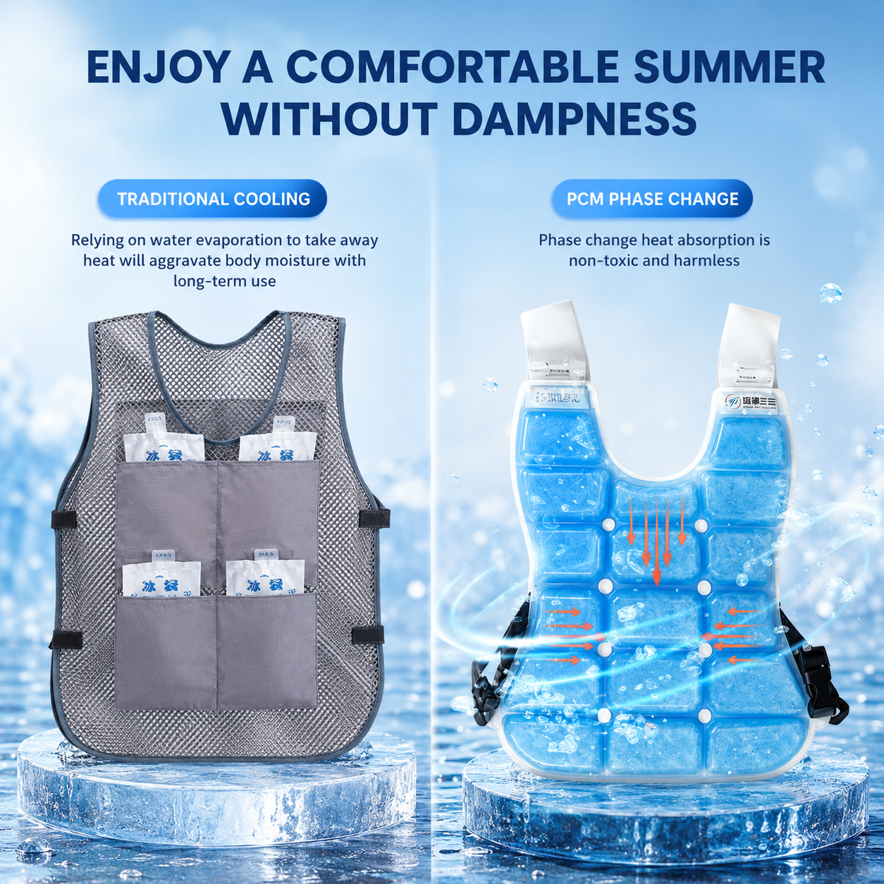 Phase Change Cooling Vest Lightweight – Outdoor Work, Sports