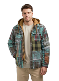 Plaid Hooded Jacket | Warm Fabric | Casual Style | Perfect for Everyday Wear Green
