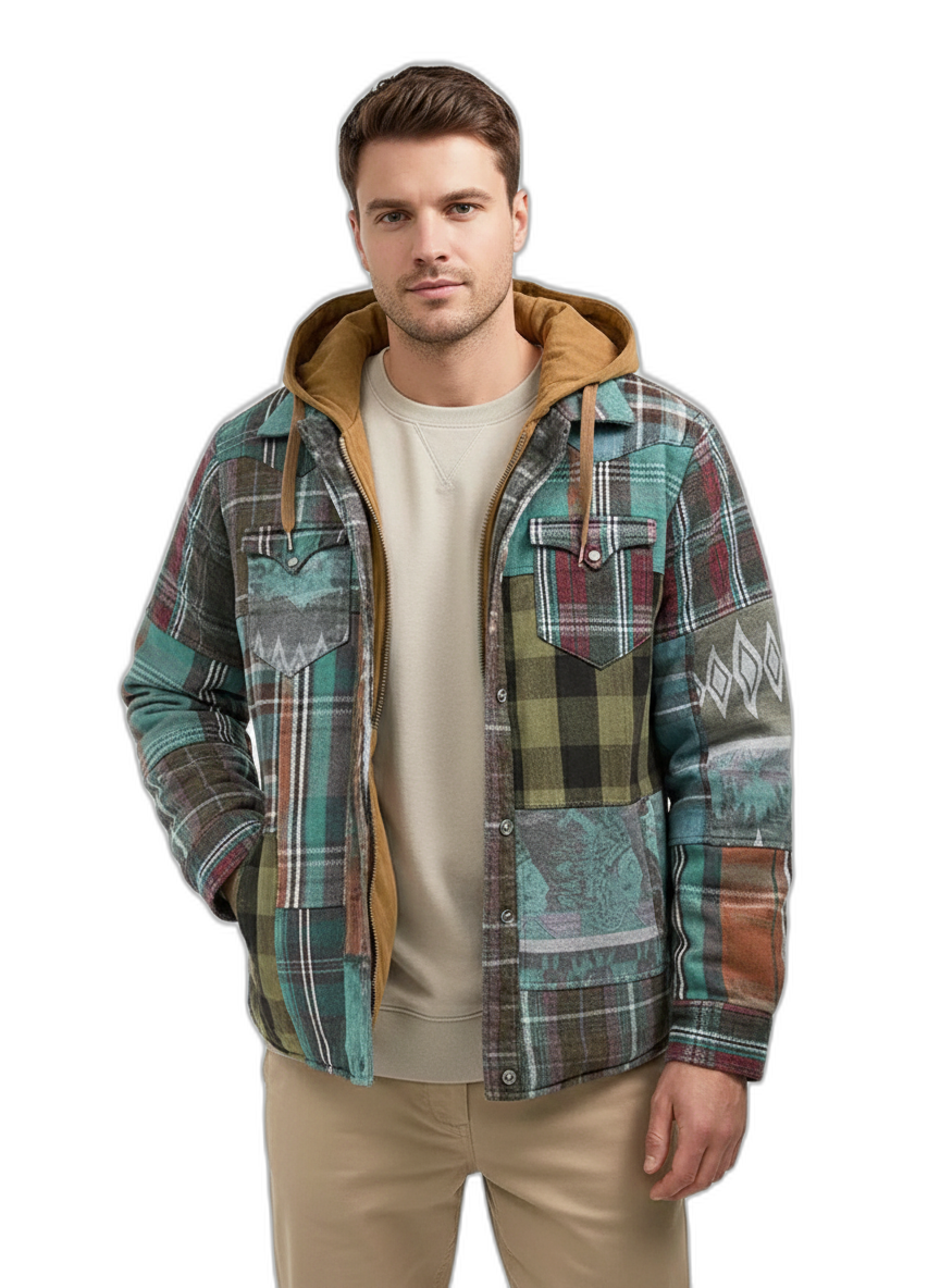Plaid Hooded Jacket | Warm Fabric | Casual Style | Perfect for Everyday Wear Green