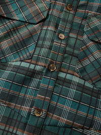 Plaid Maxi Dress with Lapel Collar - Women's Single-Breasted Shirt Style