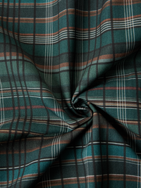 Plaid Maxi Dress with Lapel Collar - Women's Single-Breasted Shirt Style