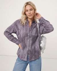Pleated Linen Button-Up Shirt for Casual or Office Wear