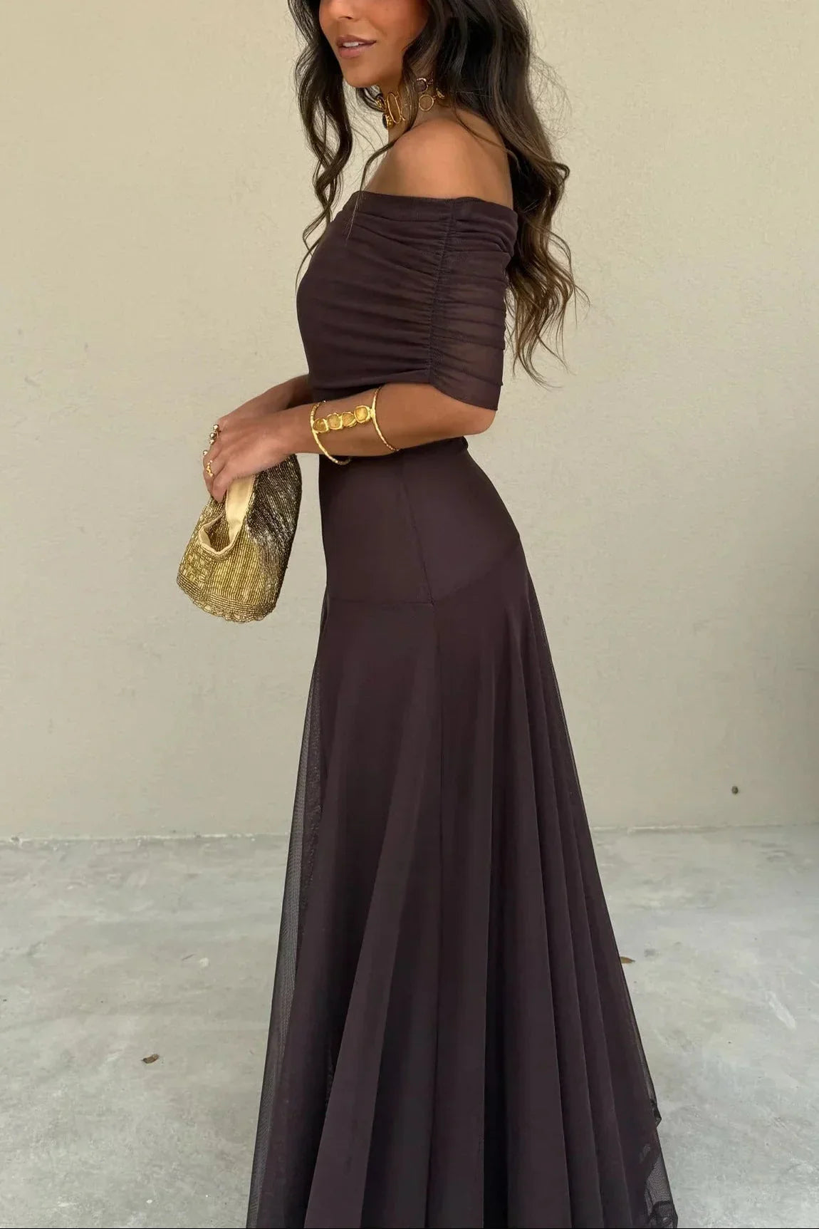 Pleated One-Shoulder Summer Long Dress Women UK – Wedding Guest Garden Party Evening Gown