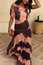 Pleated One-Shoulder Summer Long Dress Women UK – Wedding Guest Garden Party Evening Gown