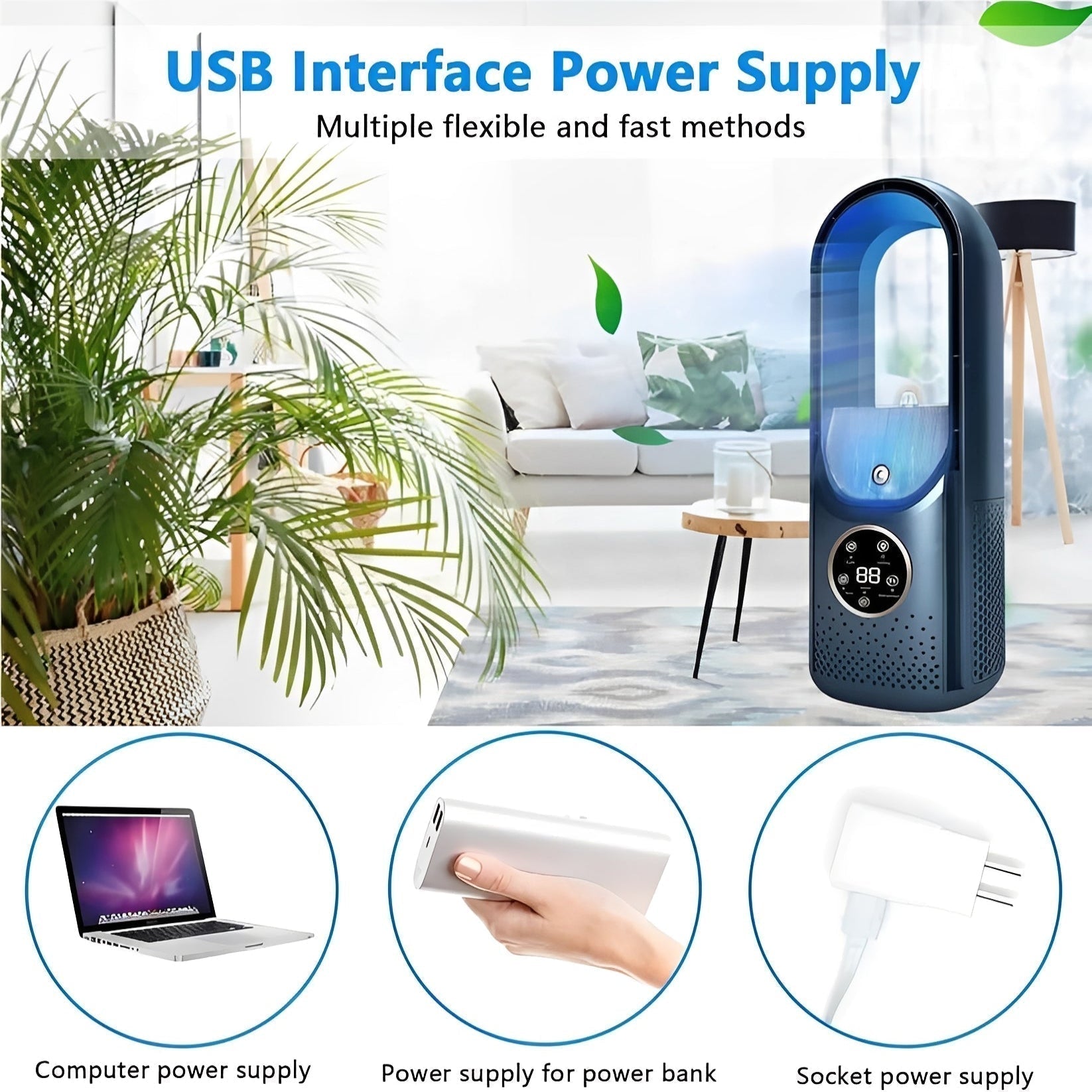 Portable 3-in-1 Air Cooler with Humidifier – Office Use, Night Comfort