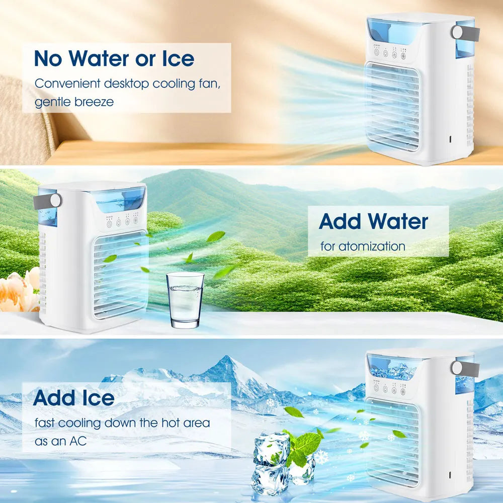 Portable Air Conditioner Fan with Water Tank – Small Room, Home Office