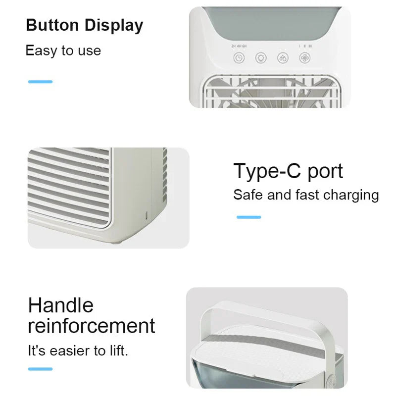 Portable Air Conditioner Fan with Water Tank – Small Room, Home Office