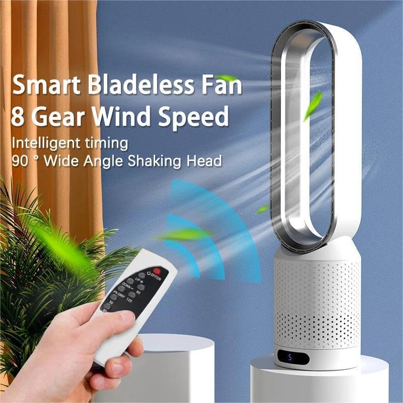 Portable Bladeless Fan with Air Purification and Remote Control – Home Office, Travel