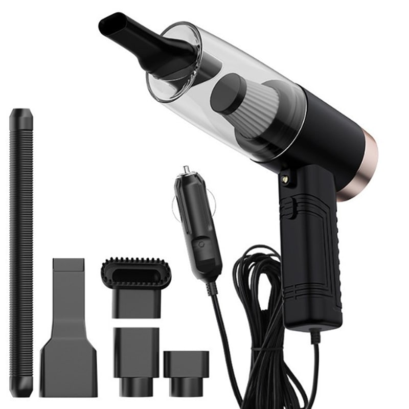 Portable Car Vacuum Cleaner 12V Corded Power with Crevice Tool – Car Cleaning, Travel