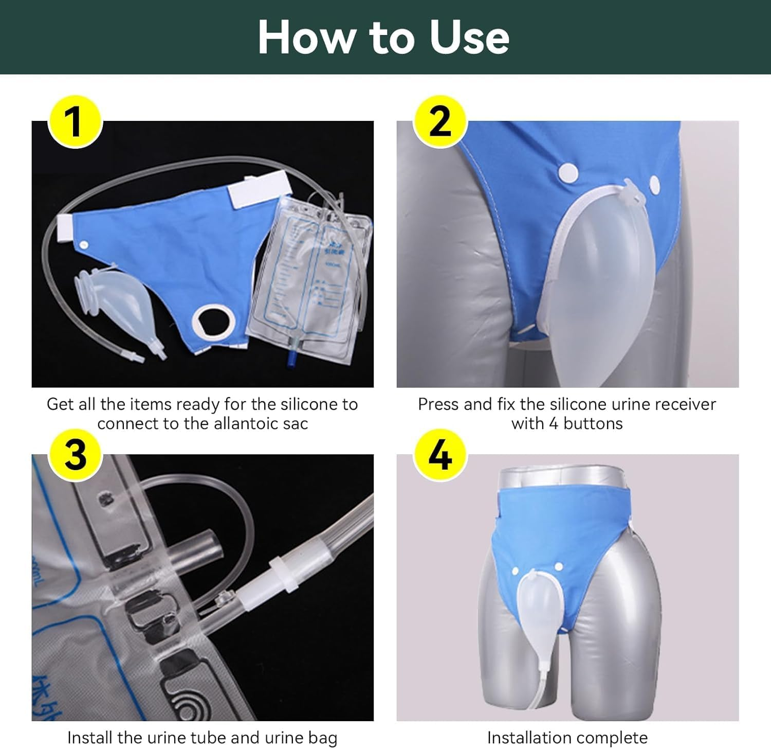 Portable Reusable Urinary Collection System with Adjustable Straps – Daily Use, Comfortable Fit