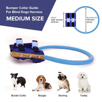 Protective bumper collar with harness mobility aid for blind dogs