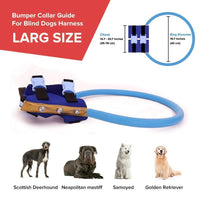 Protective bumper collar with harness mobility aid for blind dogs