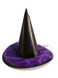 Purple Leather Witch Hat – Halloween Costume, Party Accessory