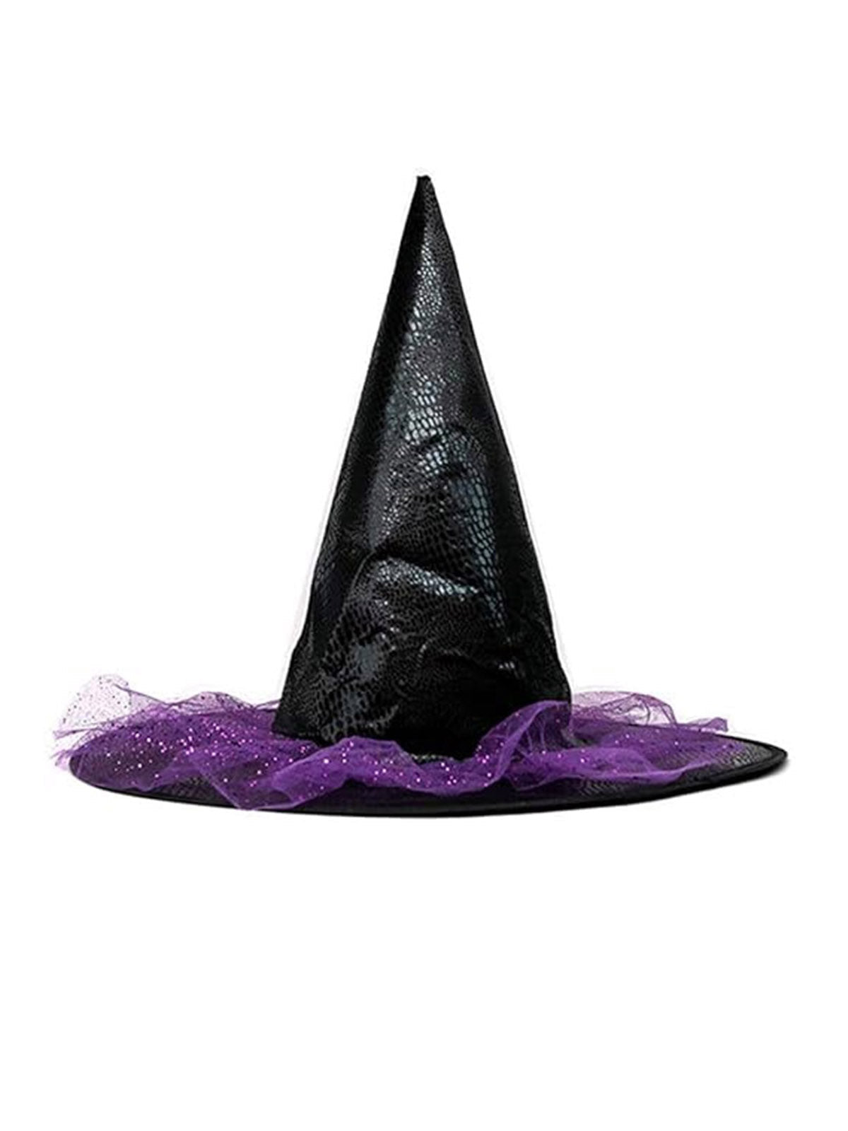 Purple Leather Witch Hat – Halloween Costume, Party Accessory