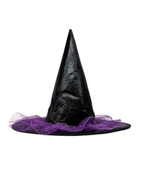 Purple Leather Witch Hat – Halloween Costume, Party Accessory