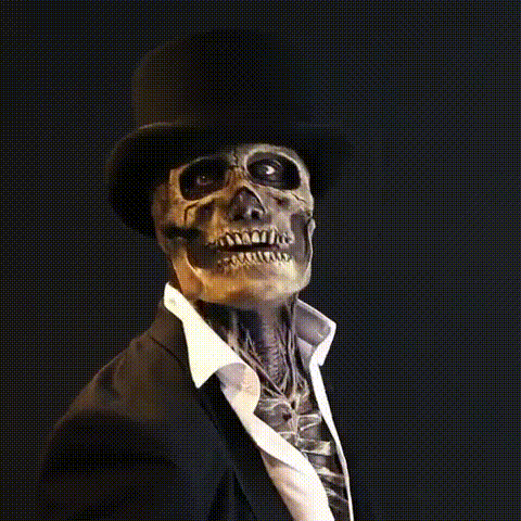 Realistic Skeleton Mask with Hat – Halloween Costume, Party Accessory