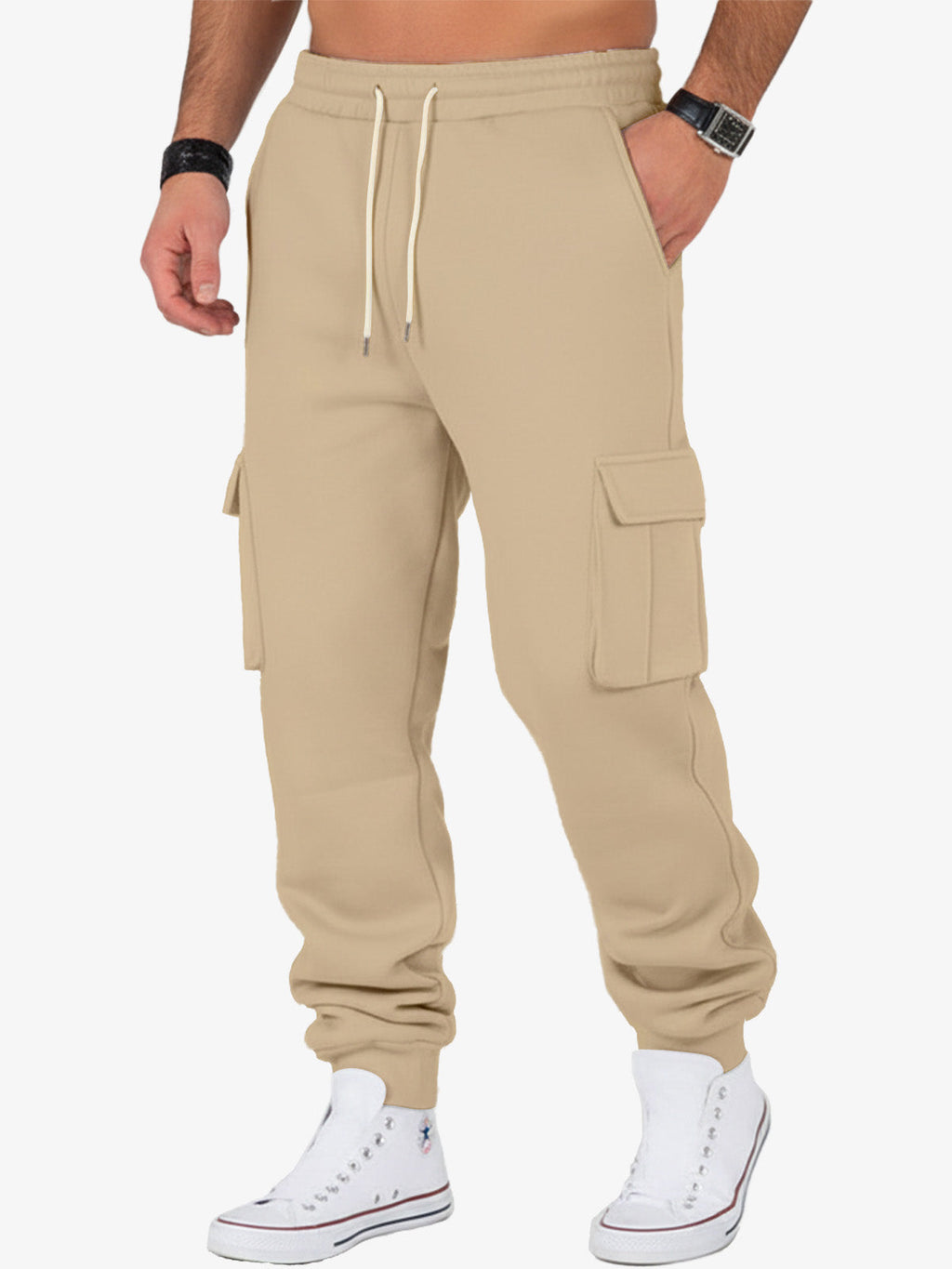 Relaxed Fit Cargo Jogger Pants for Men | Comfortable Cotton Blend | Casual Wear