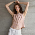 Reversible Linen Crop Top for Women - Lightweight Summer Fashion Top