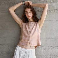 Reversible Linen Crop Top for Women - Lightweight Summer Fashion Top