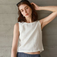 Reversible Linen Crop Top for Women - Lightweight Summer Fashion Top