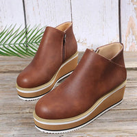 Rise Platform Shoes - Stylish Faux Leather Design for Everyday Wear