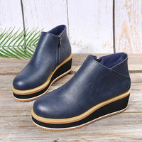 Rise Platform Shoes - Stylish Faux Leather Design for Everyday Wear