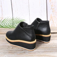 Rise Platform Shoes - Stylish Faux Leather Design for Everyday Wear