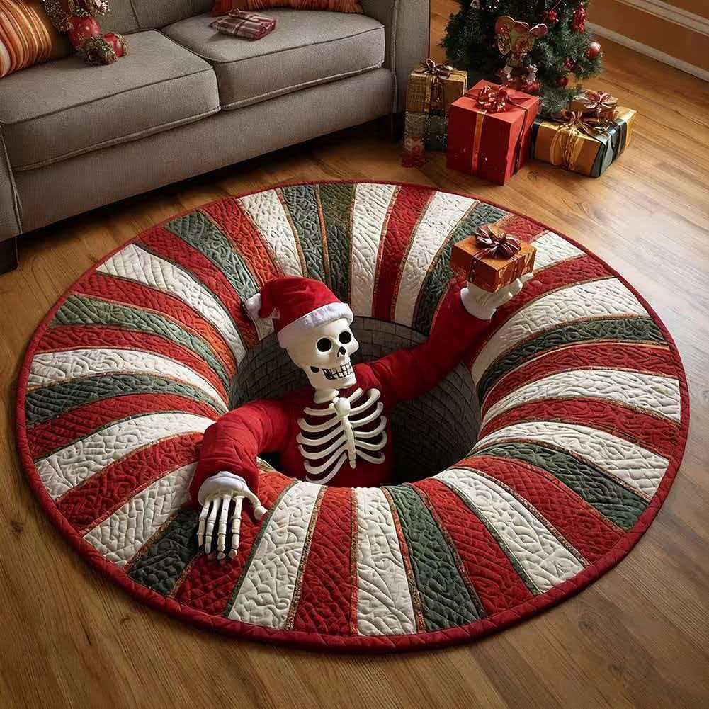 Round 3D Halloween Rug with Spooky Design – Home Decor, Halloween Party