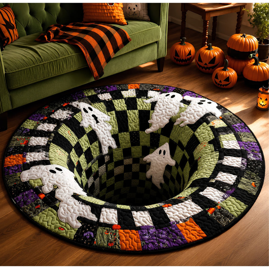Round 3D Halloween Rug with Spooky Design – Home Decor, Halloween Party