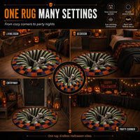 Round 3D Halloween Rug with Spooky Design – Home Decor, Halloween Party