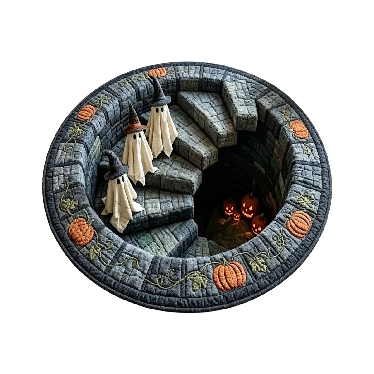 Round 3D Halloween Rug with Spooky Design – Home Decor, Halloween Party