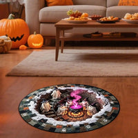 Round 3D Halloween Rug with Spooky Design – Home Decor, Halloween Party
