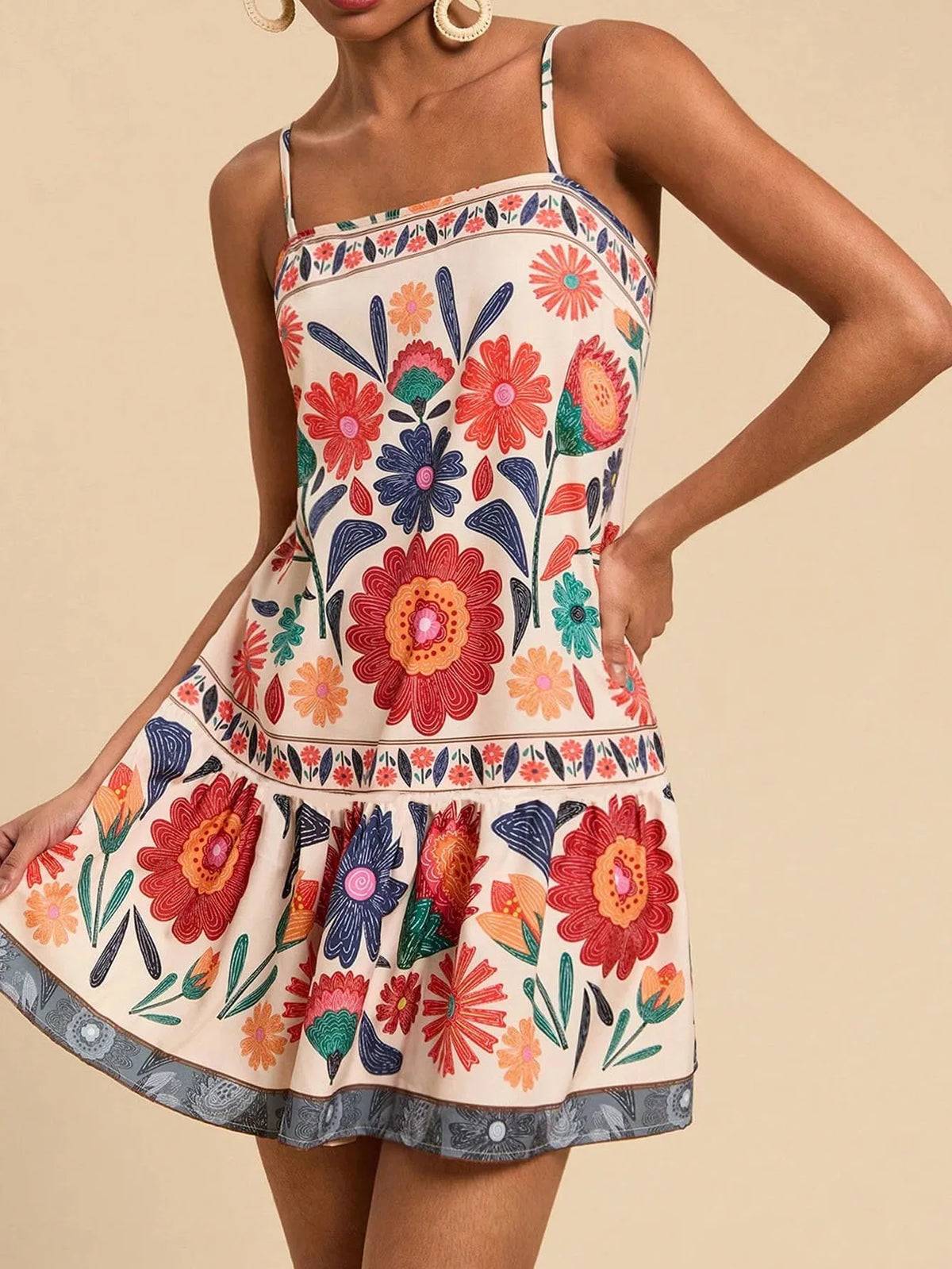 Floral Print Maxi Dress - Lightweight Cotton - Casual Summer Wear