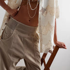 Wide Leg Pants for Women - Comfortable Cotton Blend - Casual Weekend Wear