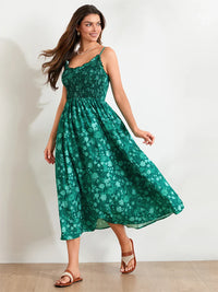 Floral Maxi Dress - Lightweight Fabric - Bohemian Style - Perfect for Summer Events