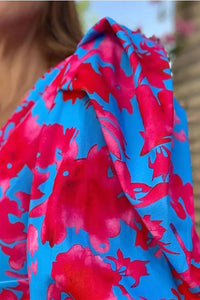 Turquoise Blue Puff Sleeve Midi Dress for Women UK – Wedding Guest Cocktail Dress & Formal Attire
