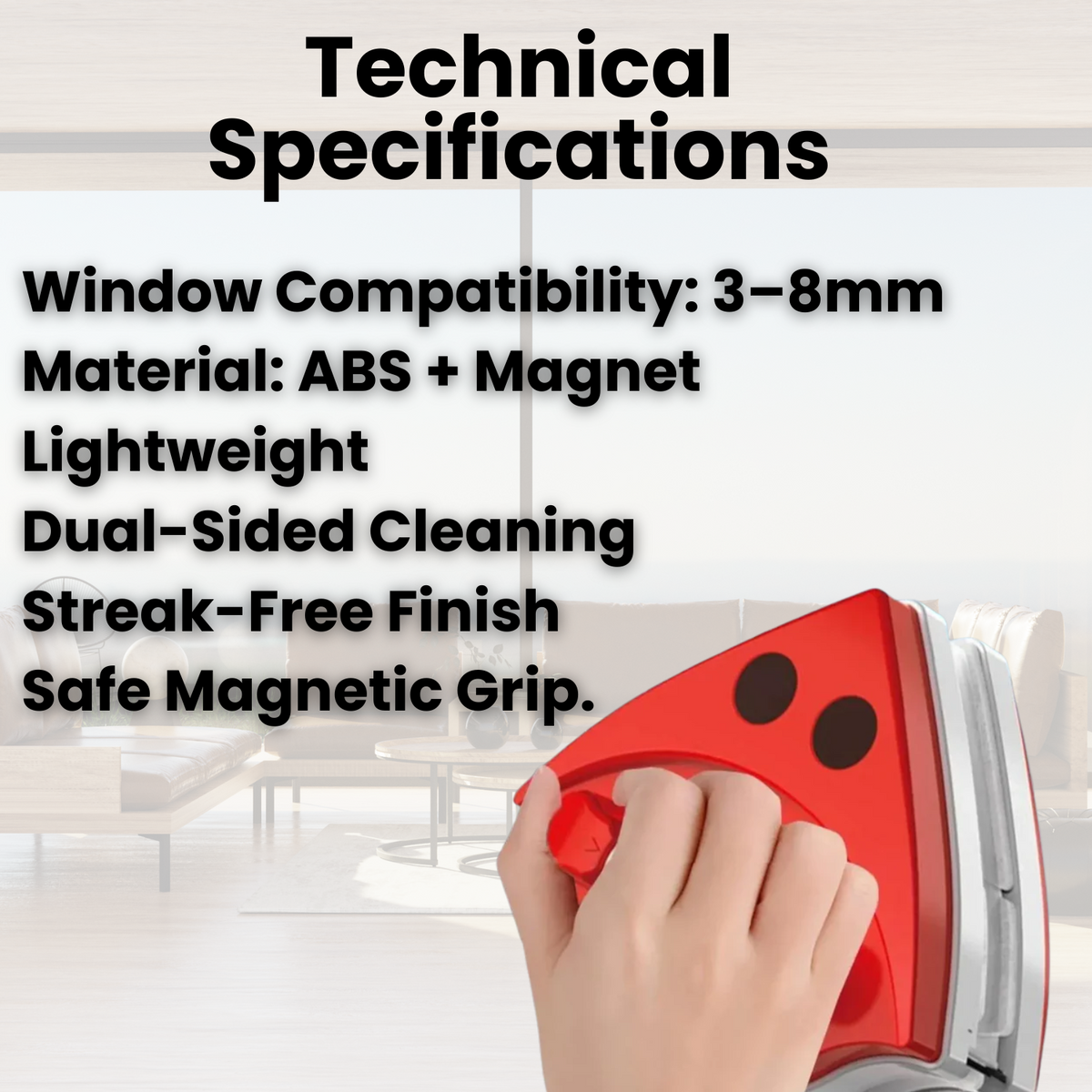 Safe Tool for Double-Sided Window Cleaning