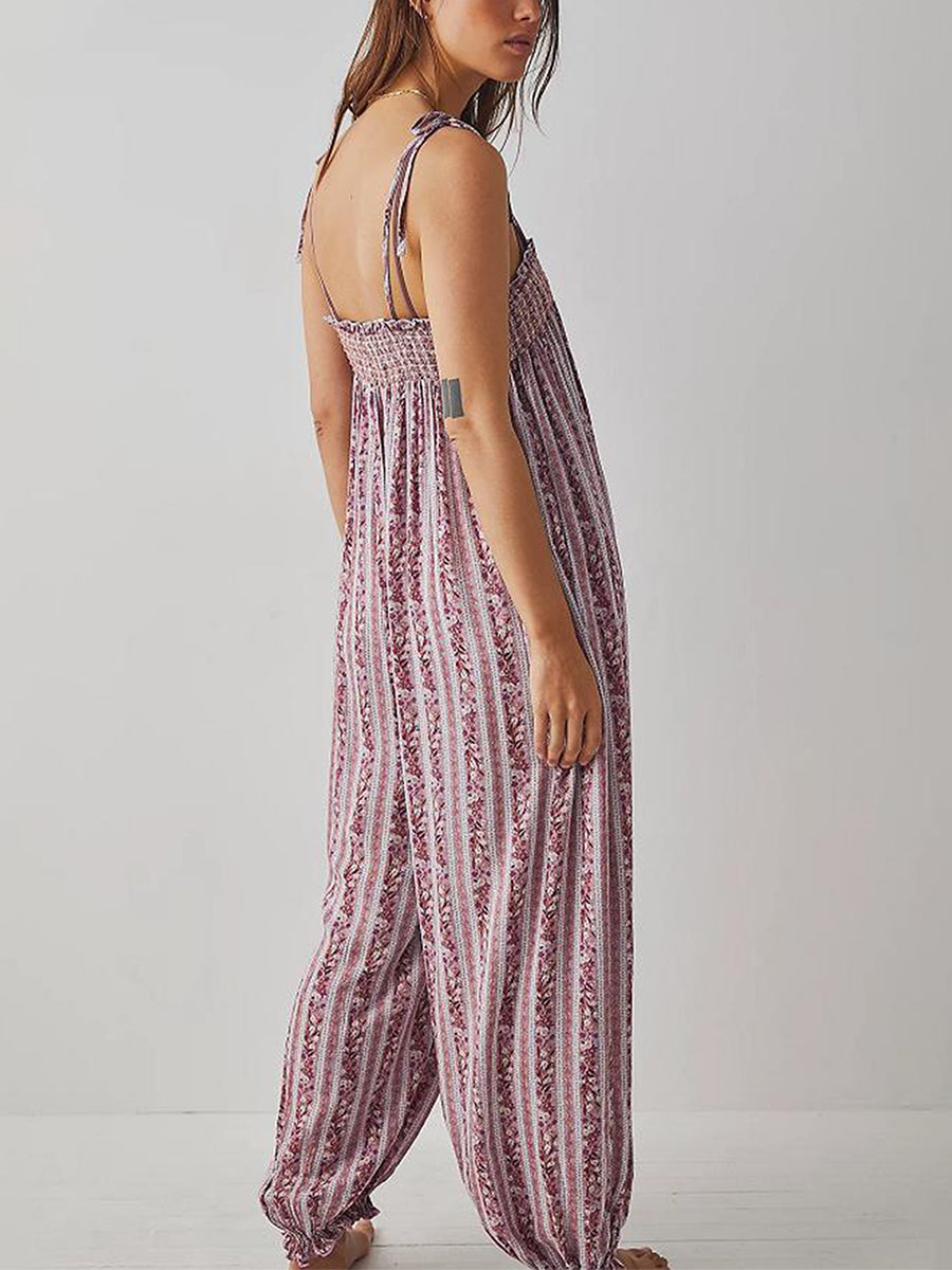 Boho Jumpsuit for Women - Lightweight Cotton, Casual Summer Outfit