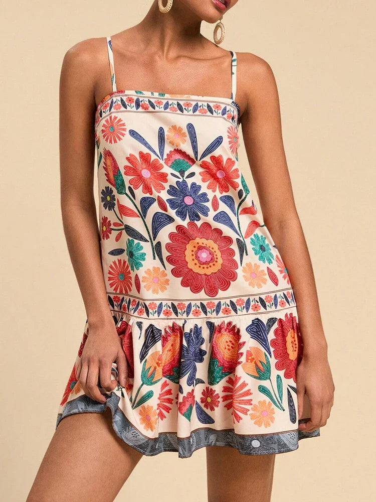 Floral Print Maxi Dress - Lightweight Cotton - Casual Summer Wear