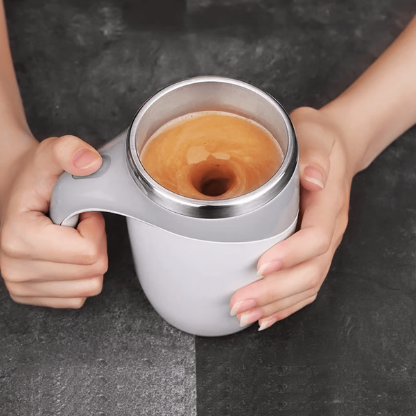 Self-Stirring Coffee Cup with Stainless Steel Inner Coating – Home, Travel
