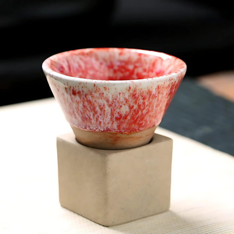 Set of 2 Traditional Cups with Artistic Glaze – Dining, Home Decor