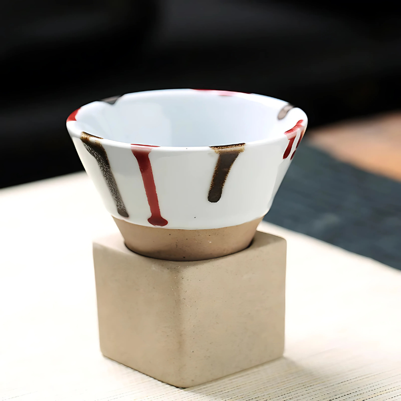 Set of 2 Traditional Cups with Artistic Glaze – Dining, Home Decor