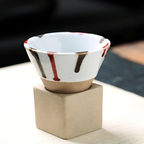 Set of 2 Traditional Cups with Artistic Glaze – Dining, Home Decor