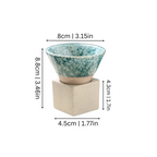 Set of 2 Traditional Cups with Artistic Glaze – Dining, Home Decor